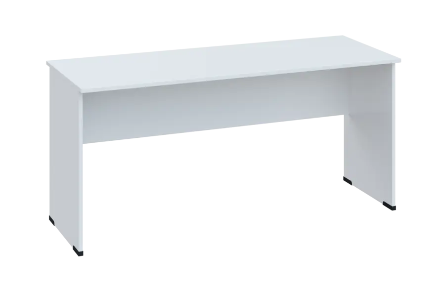 EPL 16 - 16 stůl kancelářský, dřevěná podnož, deska 18 mm, široký 1600 mm, bílá